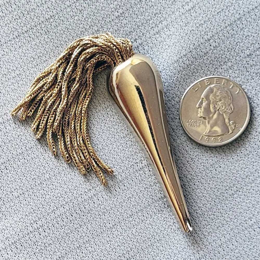 Rare Gold Tone Carrot Brooch Dripping with Metal … - image 5