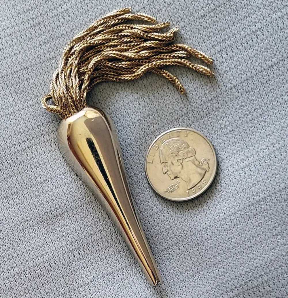 Rare Gold Tone Carrot Brooch Dripping with Metal … - image 6