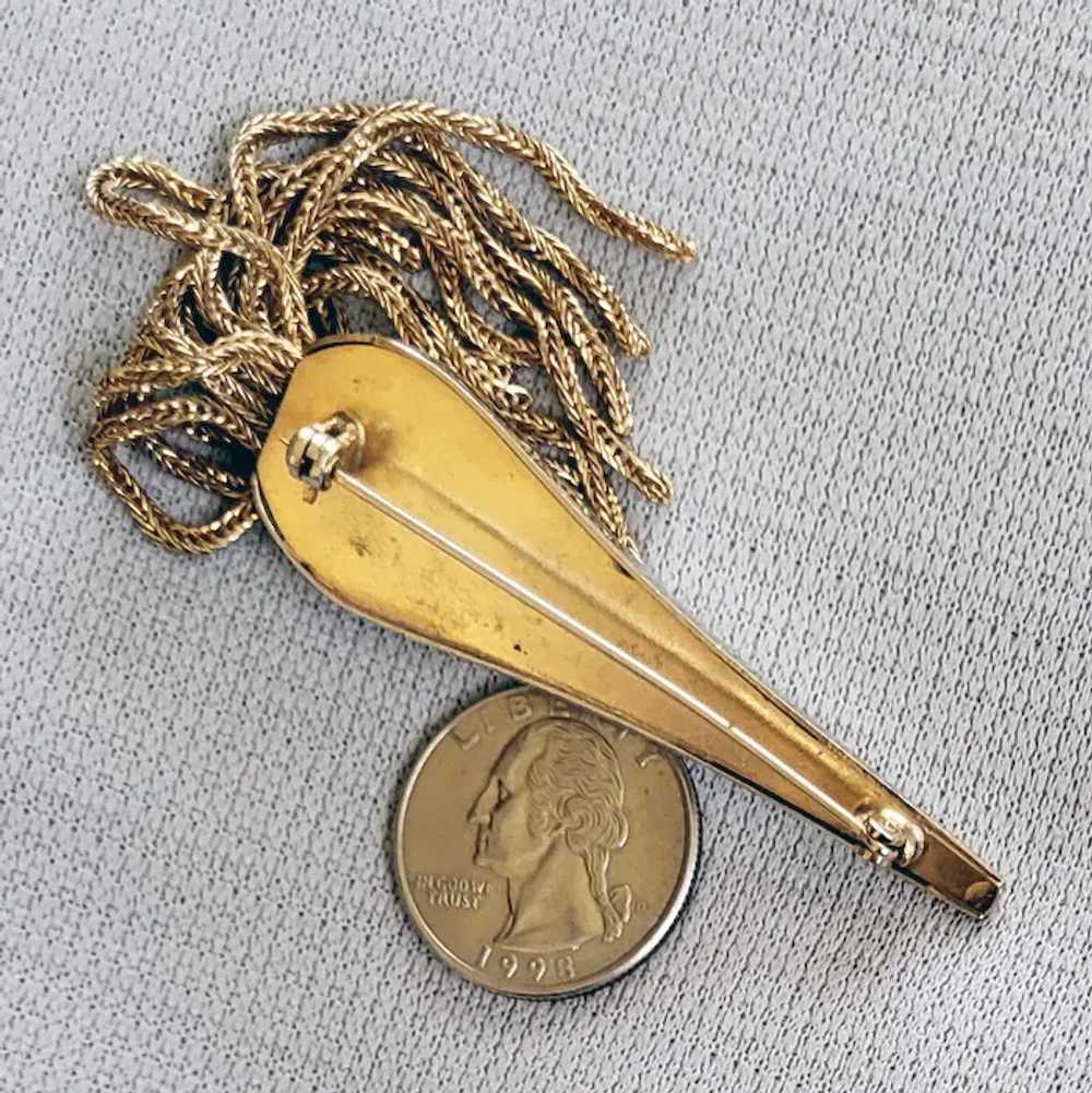 Rare Gold Tone Carrot Brooch Dripping with Metal … - image 7