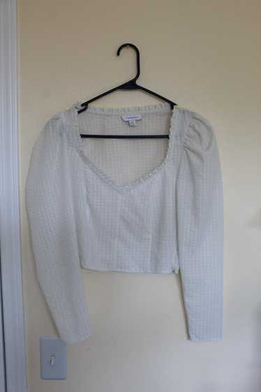 Topshop White Puff Sleeve Top