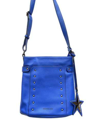 Leather And Denim Shoulder Bag in Blue - Mugler