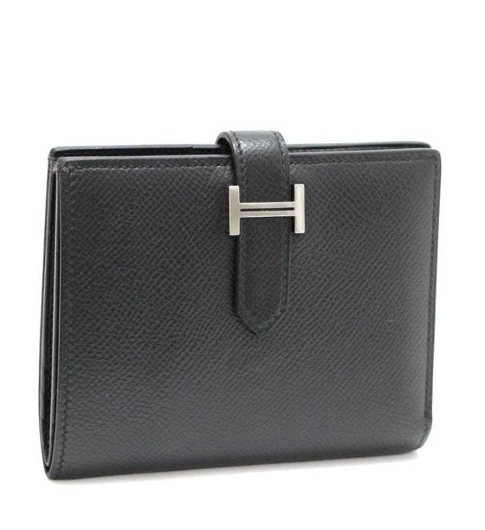 Hermes Hermes Bearn Compact Epson Black Wallet Z … - image 1