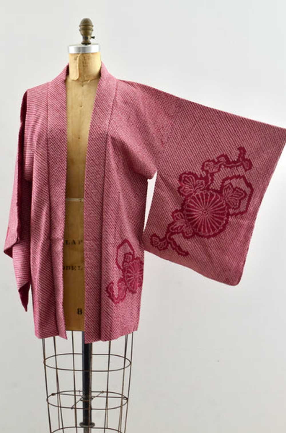 Vintage Blossom Shibori Haori Kimono - image 2