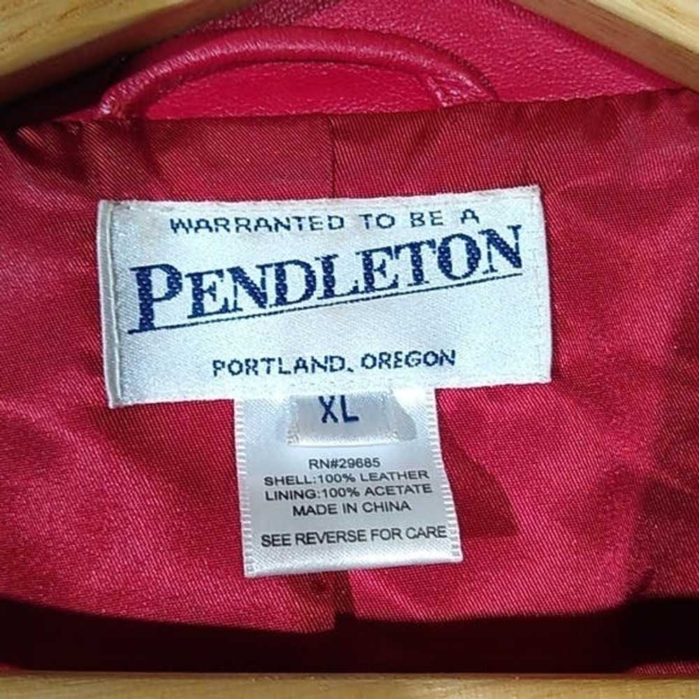 Pendleton × Vintage Pendleton Red Leather Button … - image 3
