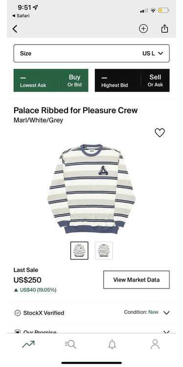 Palace Palace Ribbed for Pleasure Crewneck - Grey/