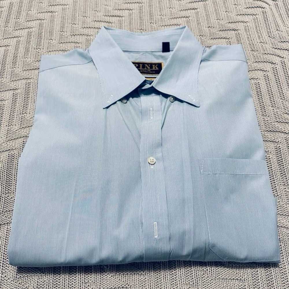 Thomas Pink Algernon Stripe Shirt, Navy/White, 14
