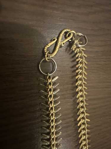 Streetwear Vintage gold plated fish bone chain
