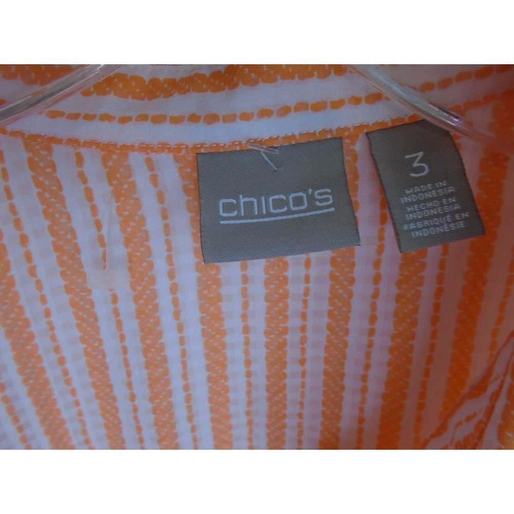 Chicos Chico's Size 3 Bright Coral and White Flow… - image 3