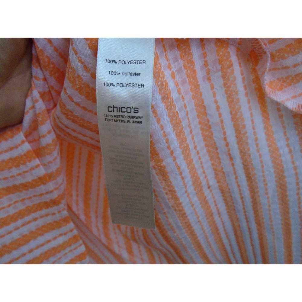 Chicos Chico's Size 3 Bright Coral and White Flow… - image 4