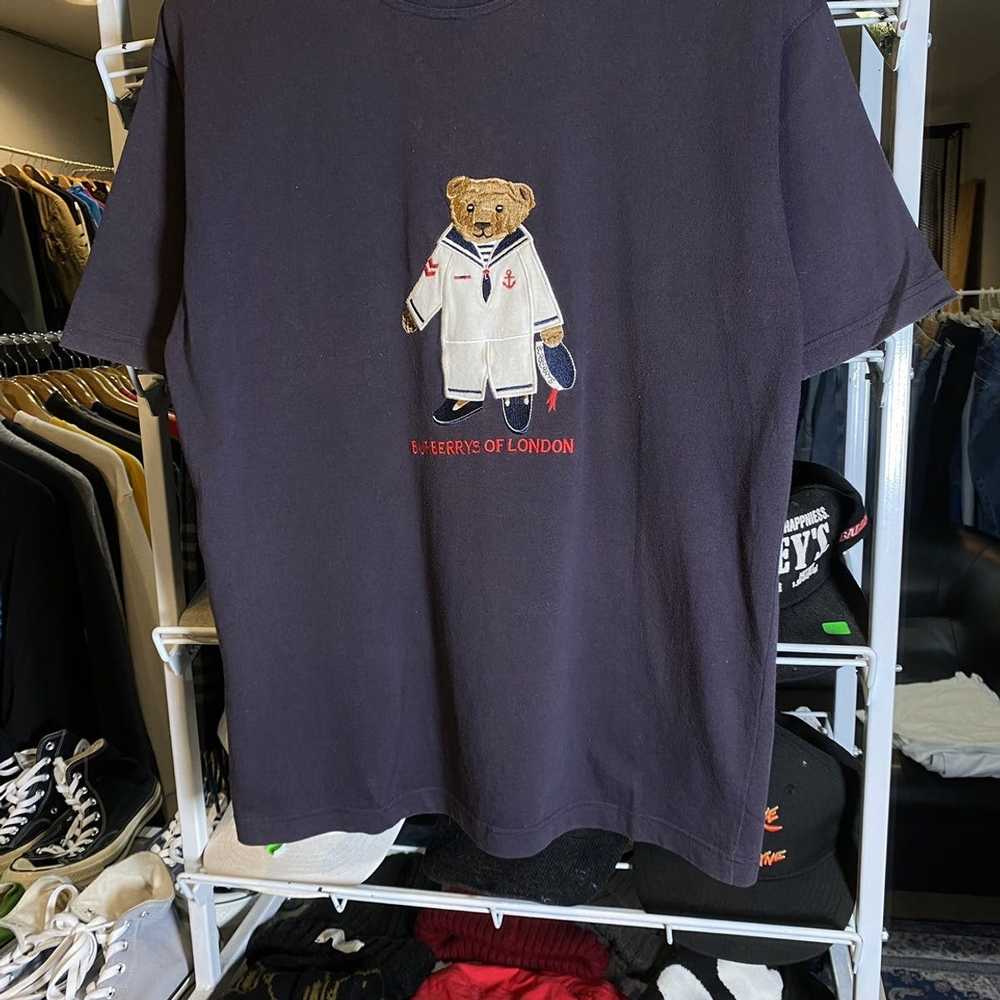 Burberry Vintage Burberrys Bear Embroidered Tee - image 4