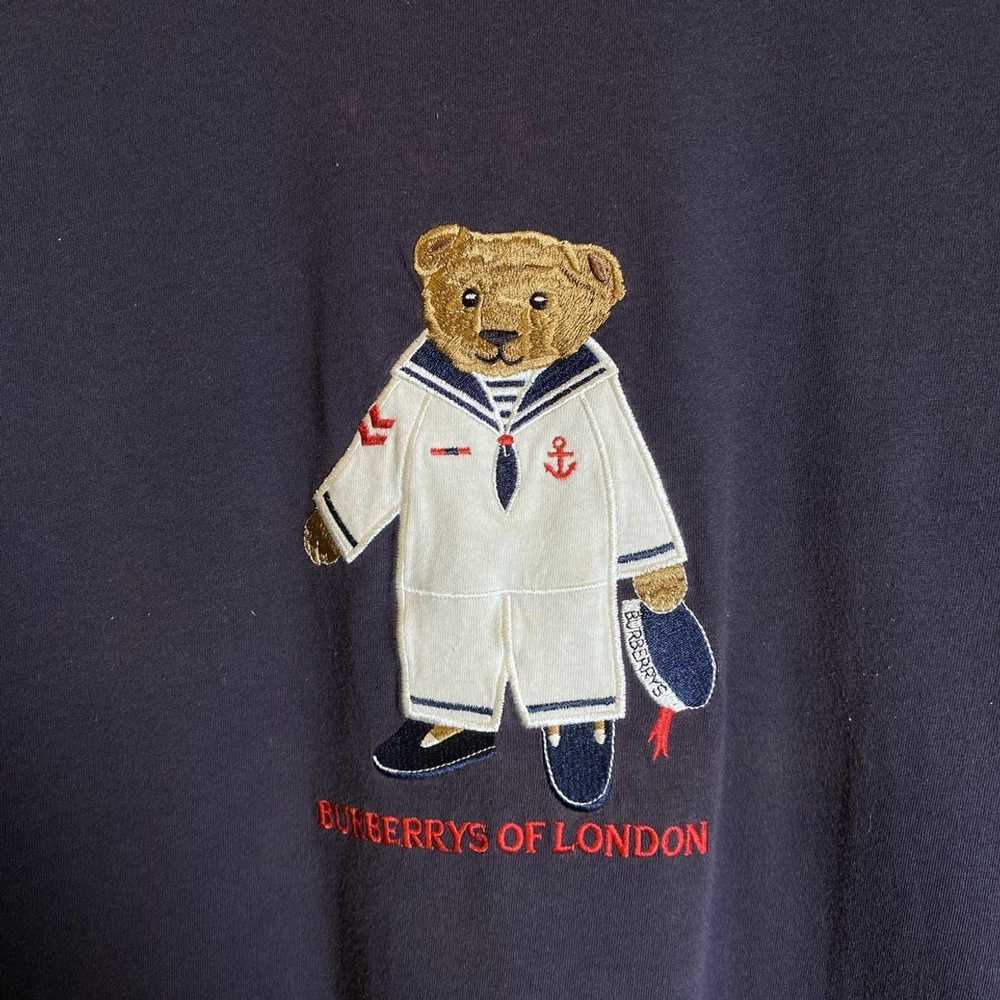 Burberry Vintage Burberrys Bear Embroidered Tee - image 5