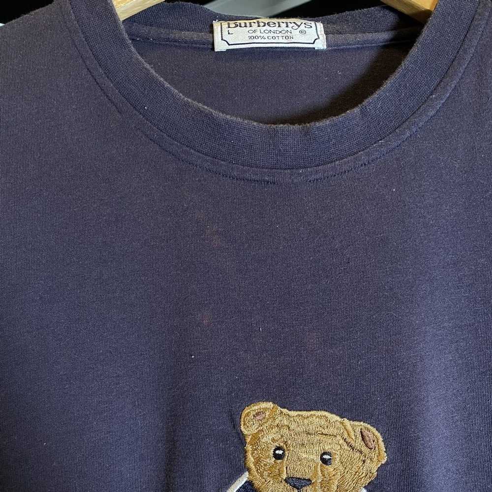 Burberry Vintage Burberrys Bear Embroidered Tee - image 6