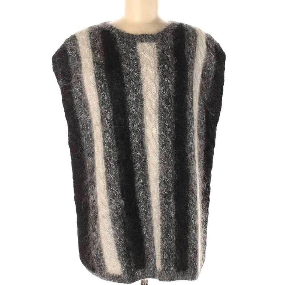 Vintage Vintage Sweater Vest Hand Knit Mohair Woo… - image 1