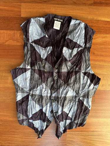 aw1992 Issey Miyake Khaki Quilted Nylon Hidden Cargo Pocket Vest