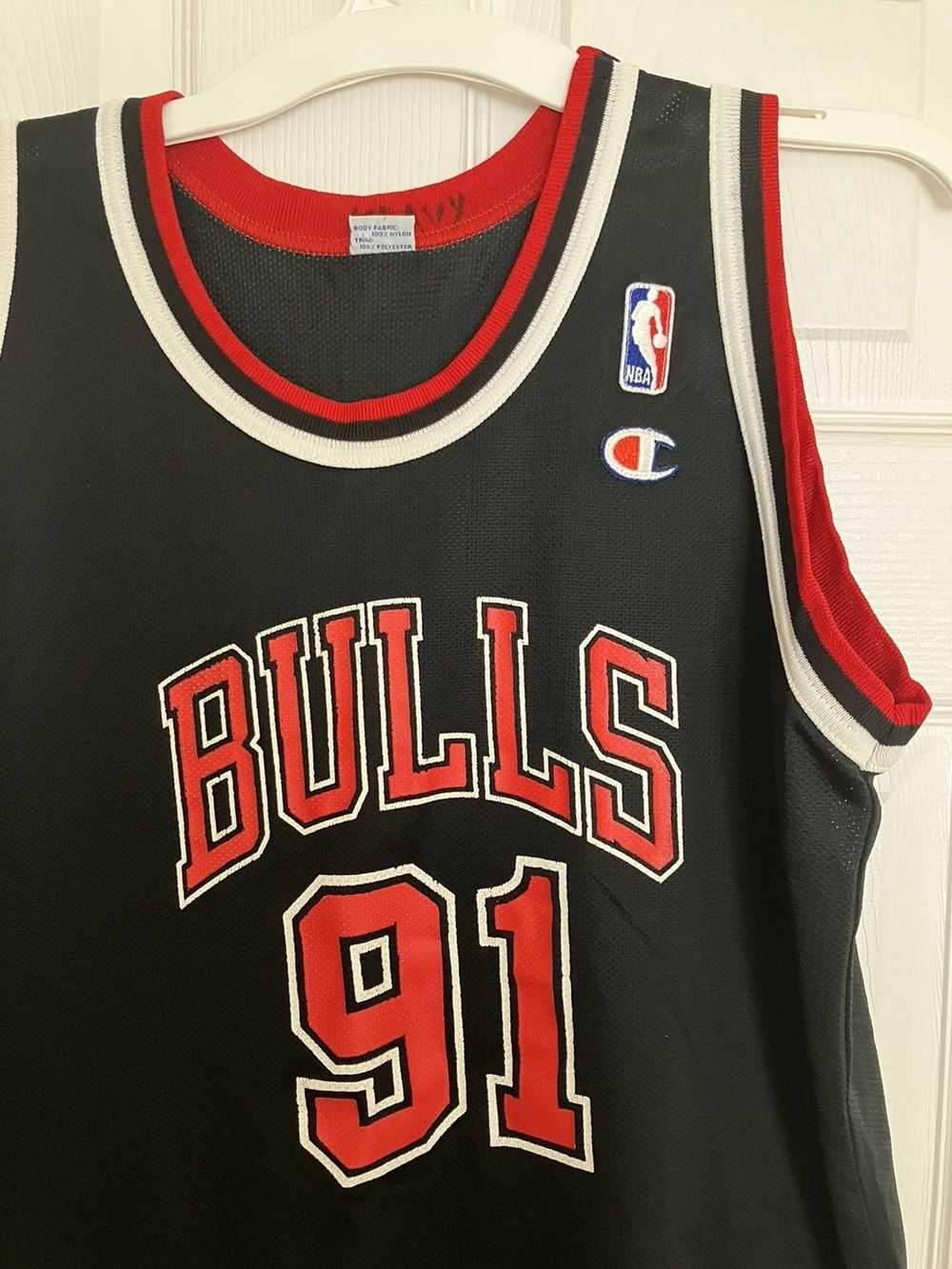 Dennis Rodman Chicago Bulls Authentic SIGNED Champion Jersey NEW Sz 48 #91  vtg