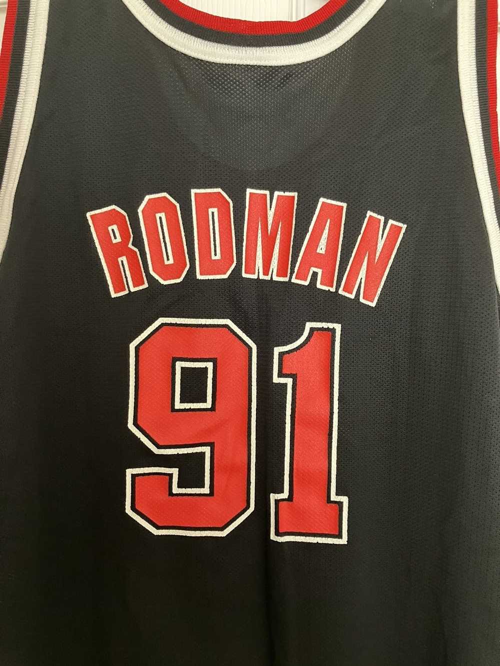 Dennis Rodman Chicago Bulls Authentic SIGNED Champion Jersey NEW Sz 48 #91  vtg