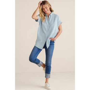 Soft Surroundings | Tops | Soft Surroundings Size M Womens Peggy Denim Shirt  Top Button Front Long Sleeve | Poshmark