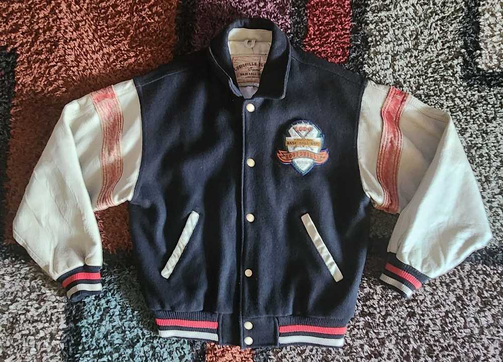 Vintage 90s Louisville Slugger Wool/leather Varsity Jacket 