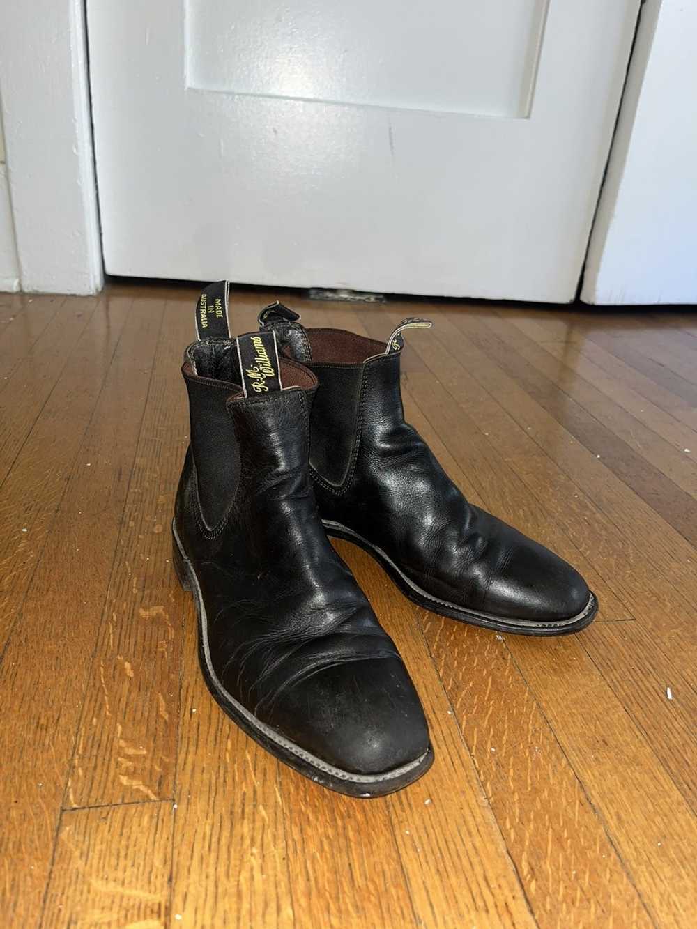 R.M. Williams Premium Craftsman Chelsea Black Leather Boots Men's AUS 9G  WIDE - Body Logic