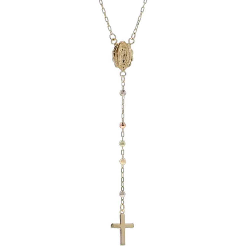 Yellow Gold Catholic Faith Rosary 26 1/2" - 14k D… - image 1