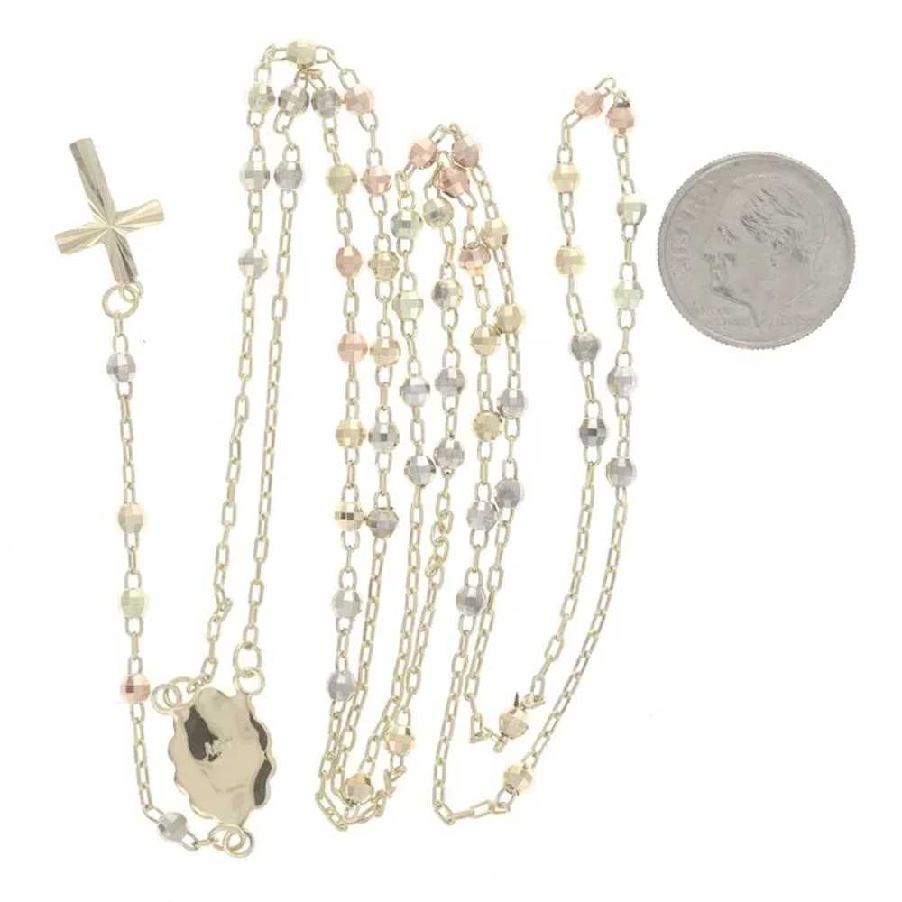 Yellow Gold Catholic Faith Rosary 26 1/2" - 14k D… - image 3