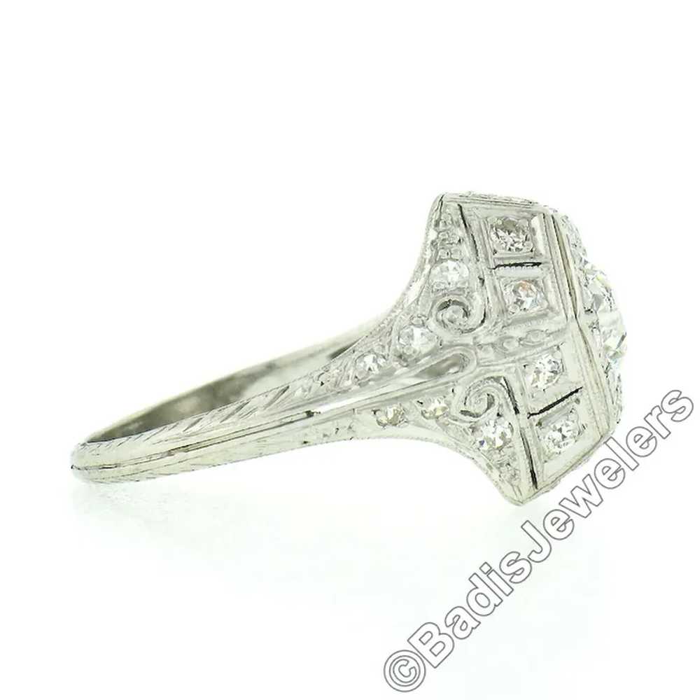 Antique Edwardian Platinum European Diamond Milgr… - image 2