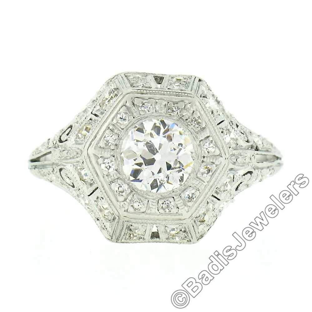 Antique Edwardian Platinum European Diamond Milgr… - image 6