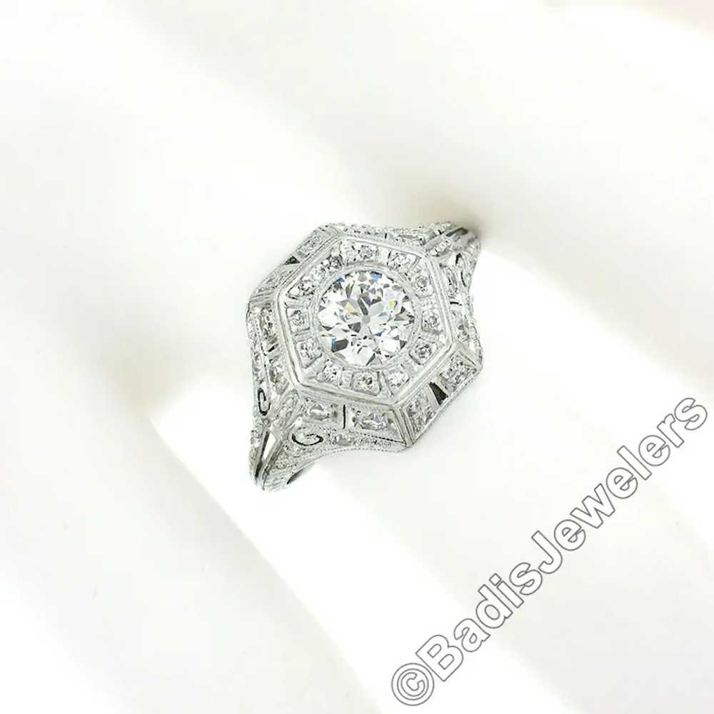 Antique Edwardian Platinum European Diamond Milgr… - image 7