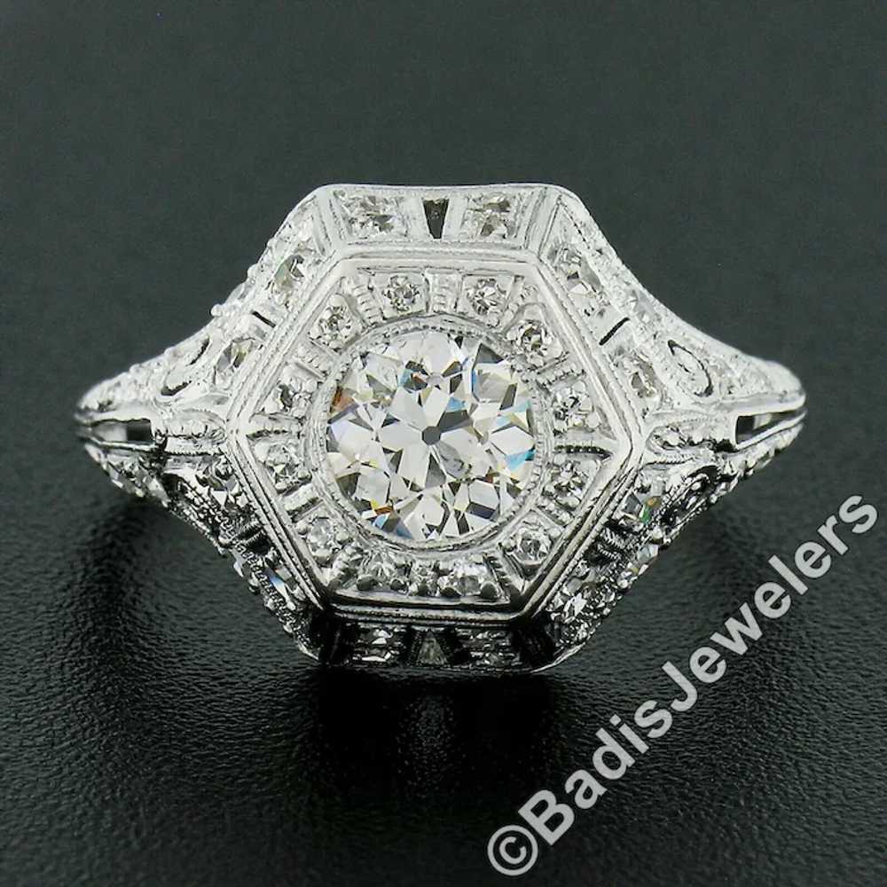 Antique Edwardian Platinum European Diamond Milgr… - image 9