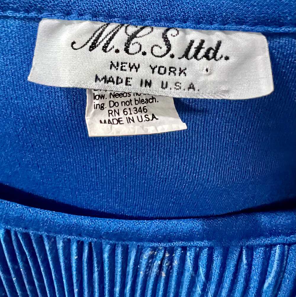 70’s Dark blue Pleaded Top Maxi Dress - image 7