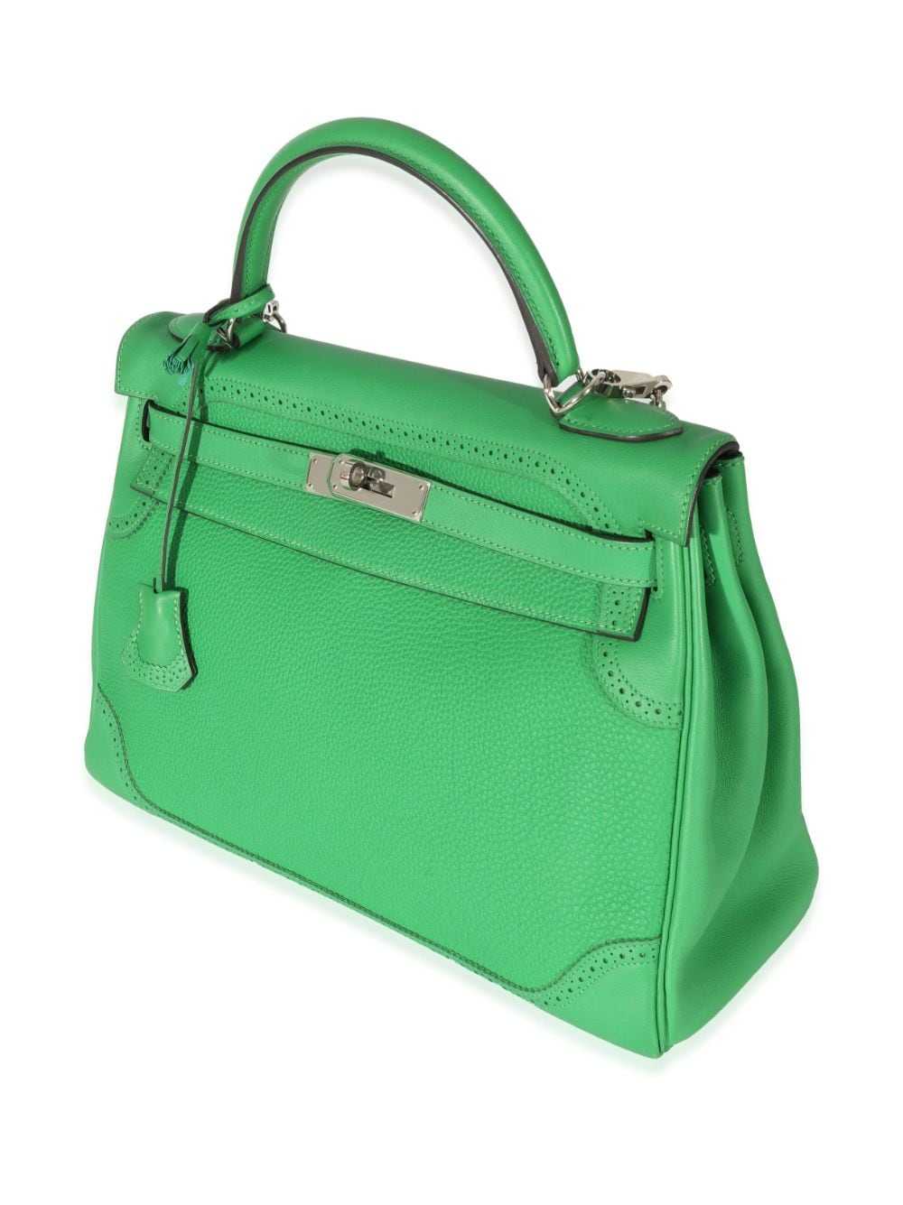 Vintage Hermes Kelly Bag 32 Box Leather Tricolor Navy Green Wine Handbag  Straps