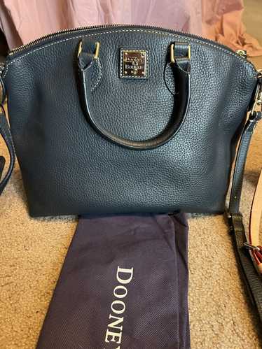 Dooney & Bourke Vintage Signature Canvas and Leather Shoulder Bag Navy &  Gray - $33 - From Katrina