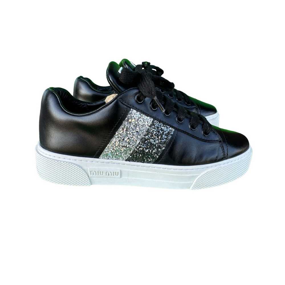 Miu Miu MIU MIU Prada 5E829C Black Leather Glitte… - image 9