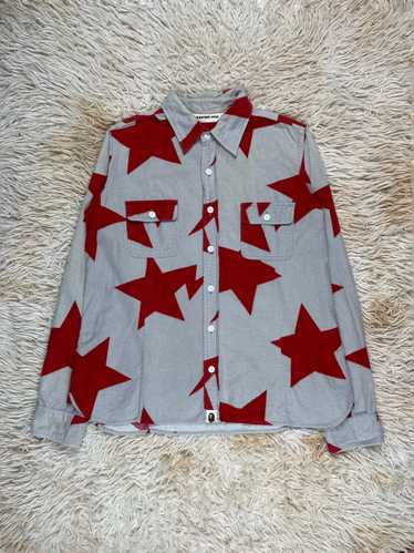 Bape BAPE 2000's Star Print Indigo Shirt - image 1