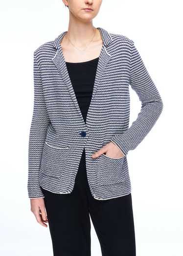 Max & Co. MAX&CO Knit Blazer Jacket Navy Striped … - image 1