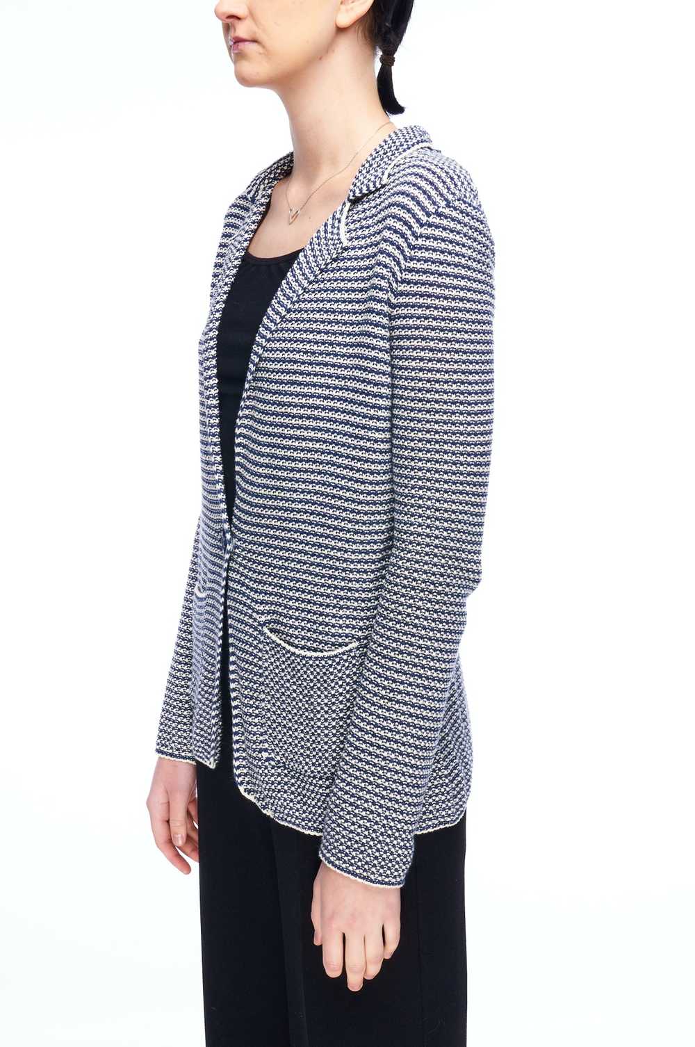 Max & Co. MAX&CO Knit Blazer Jacket Navy Striped … - image 3