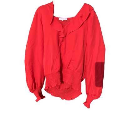 Parker Parker Womens Long Sleeve Ruffled V Neck S… - image 1