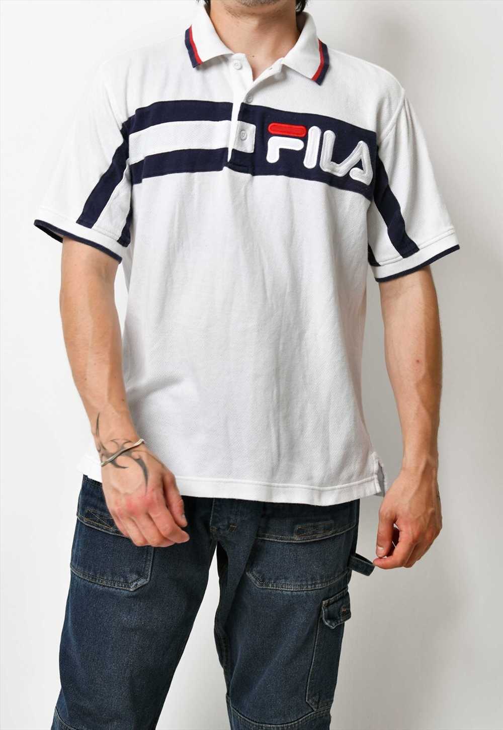 FILA vintage polo shirt me's white 90s style clas… - image 1