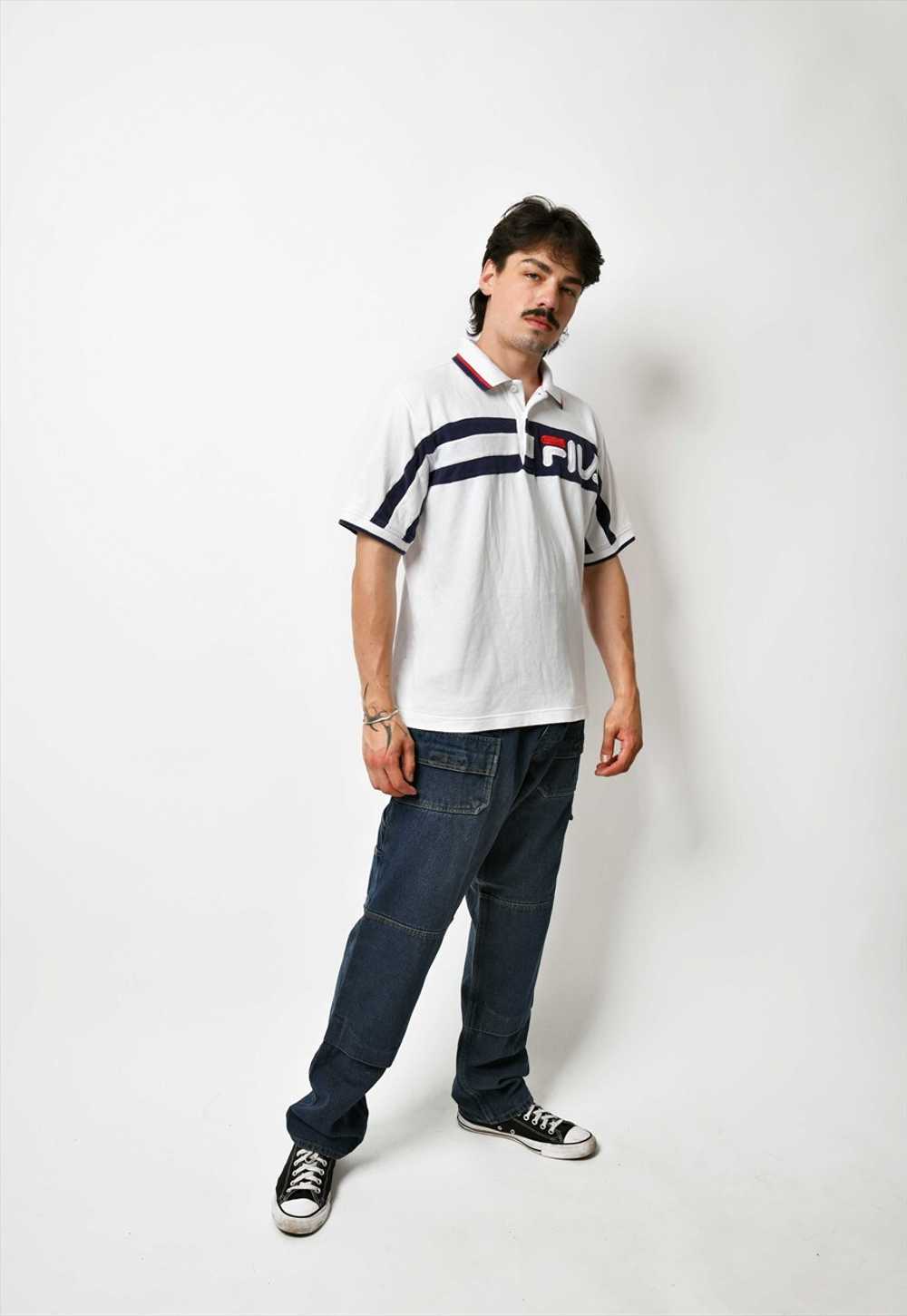 FILA vintage polo shirt me's white 90s style clas… - image 2