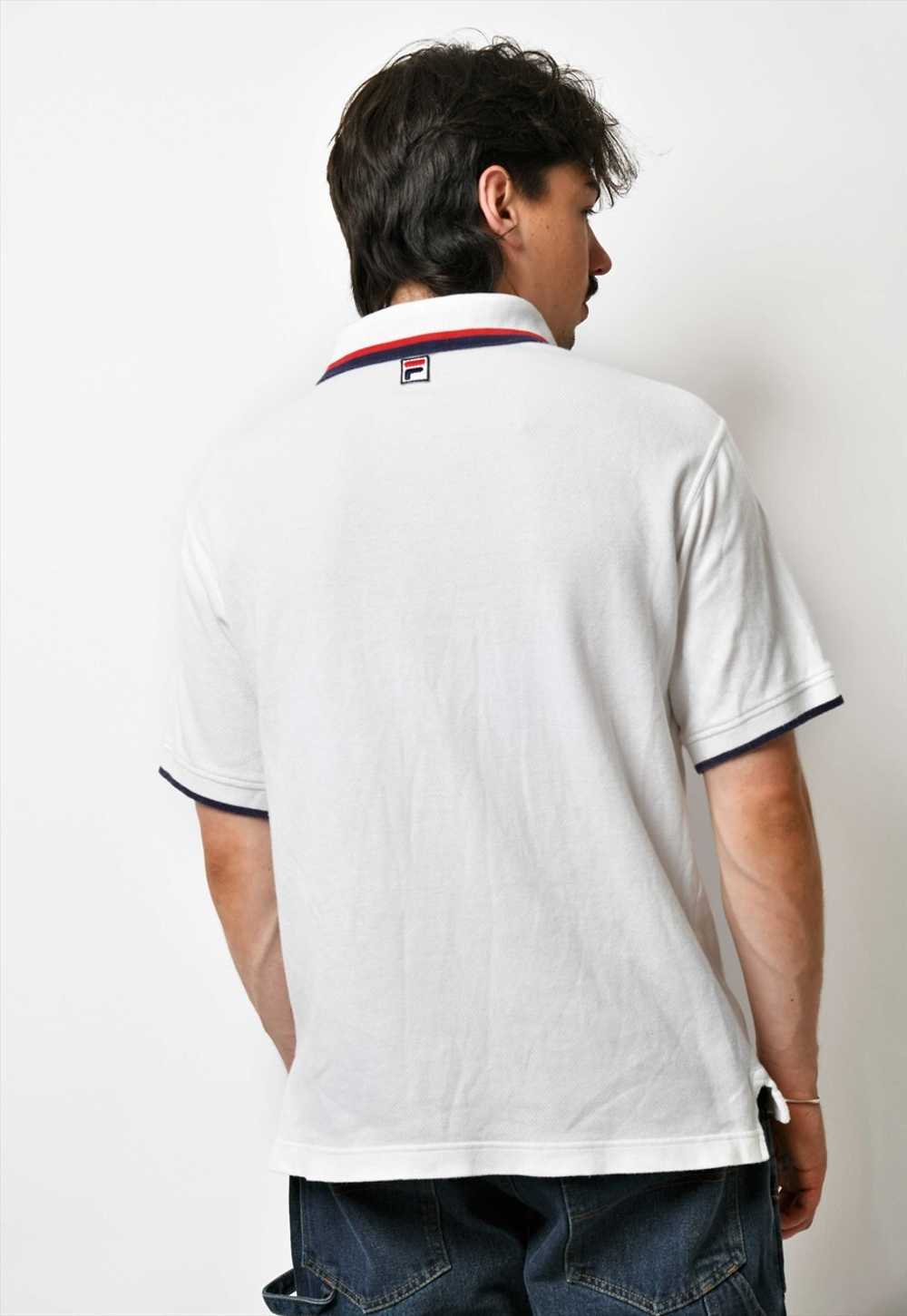 FILA vintage polo shirt me's white 90s style clas… - image 3