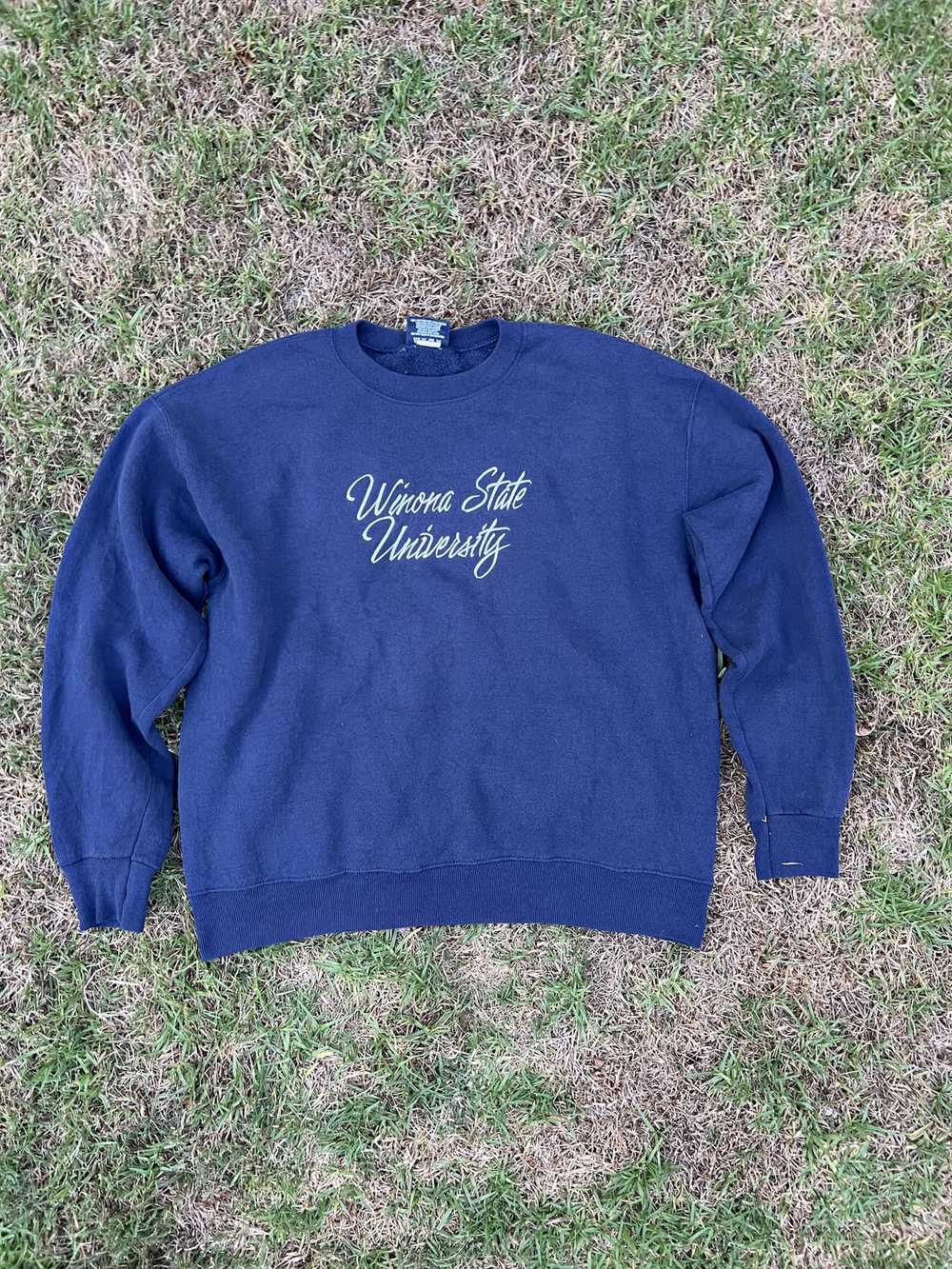 Vintage Navy Blue Vintage College Crewneck - image 1