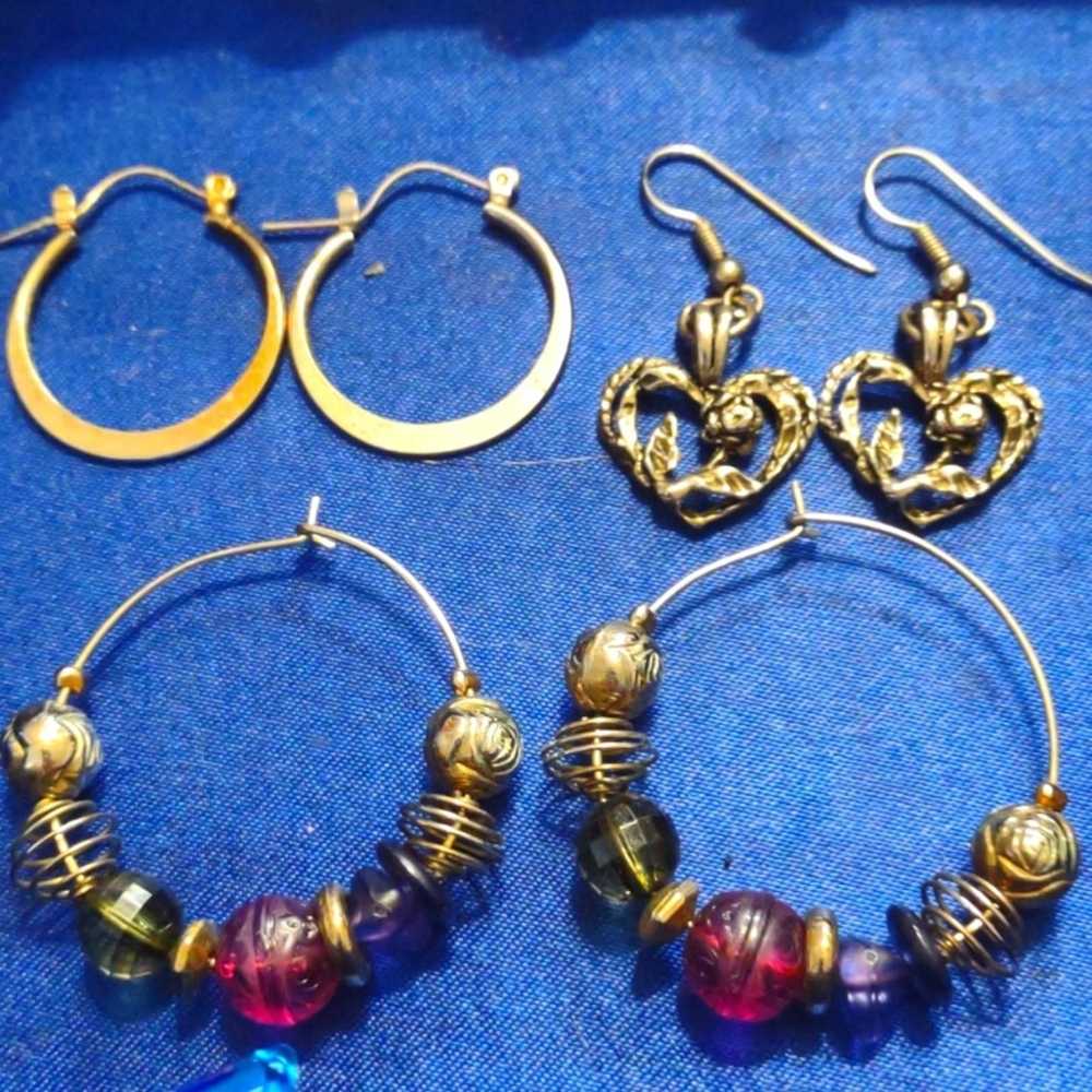 Vintage Three pairs of vintage earrings - image 1