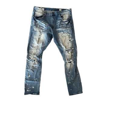 Smoke Rise Mens Light deals Blue Distressed Jeans 44x32