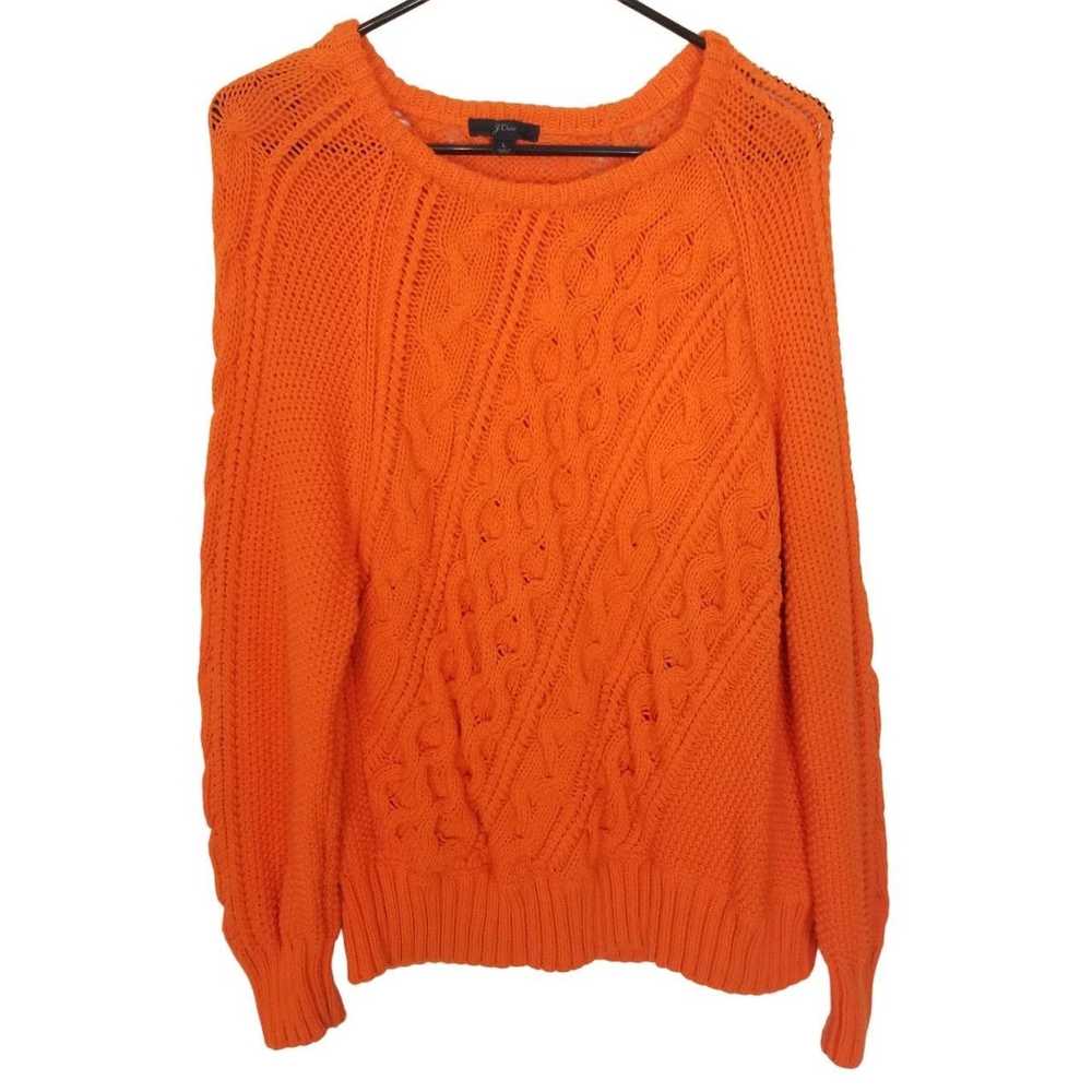 J.Crew J. Crew Womens L Orange Long Sleeves Diago… - image 2