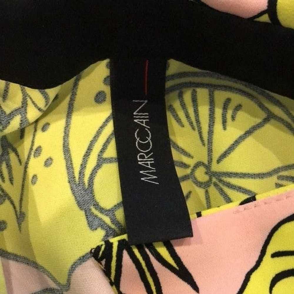 Marc Cain MARC CAIN Pink Yellow Print Collared V-… - image 5