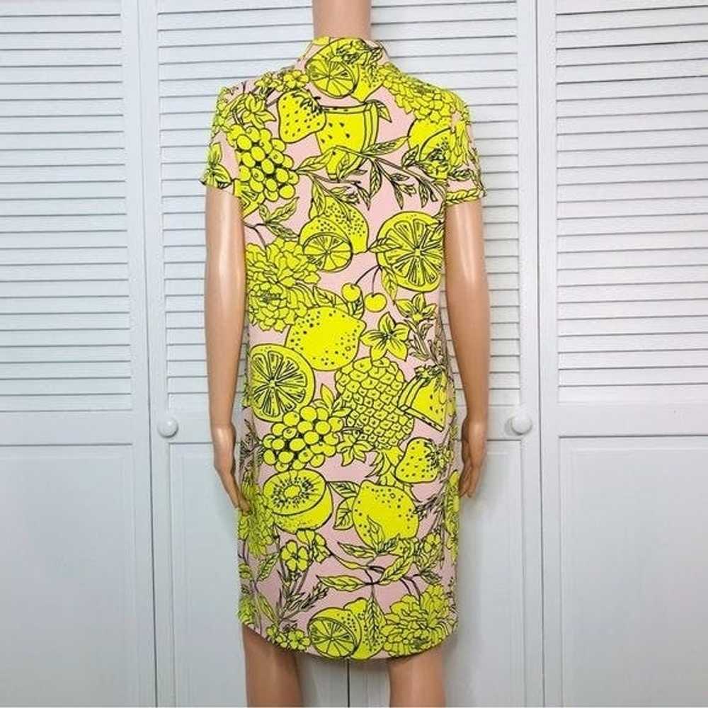 Marc Cain MARC CAIN Pink Yellow Print Collared V-… - image 6