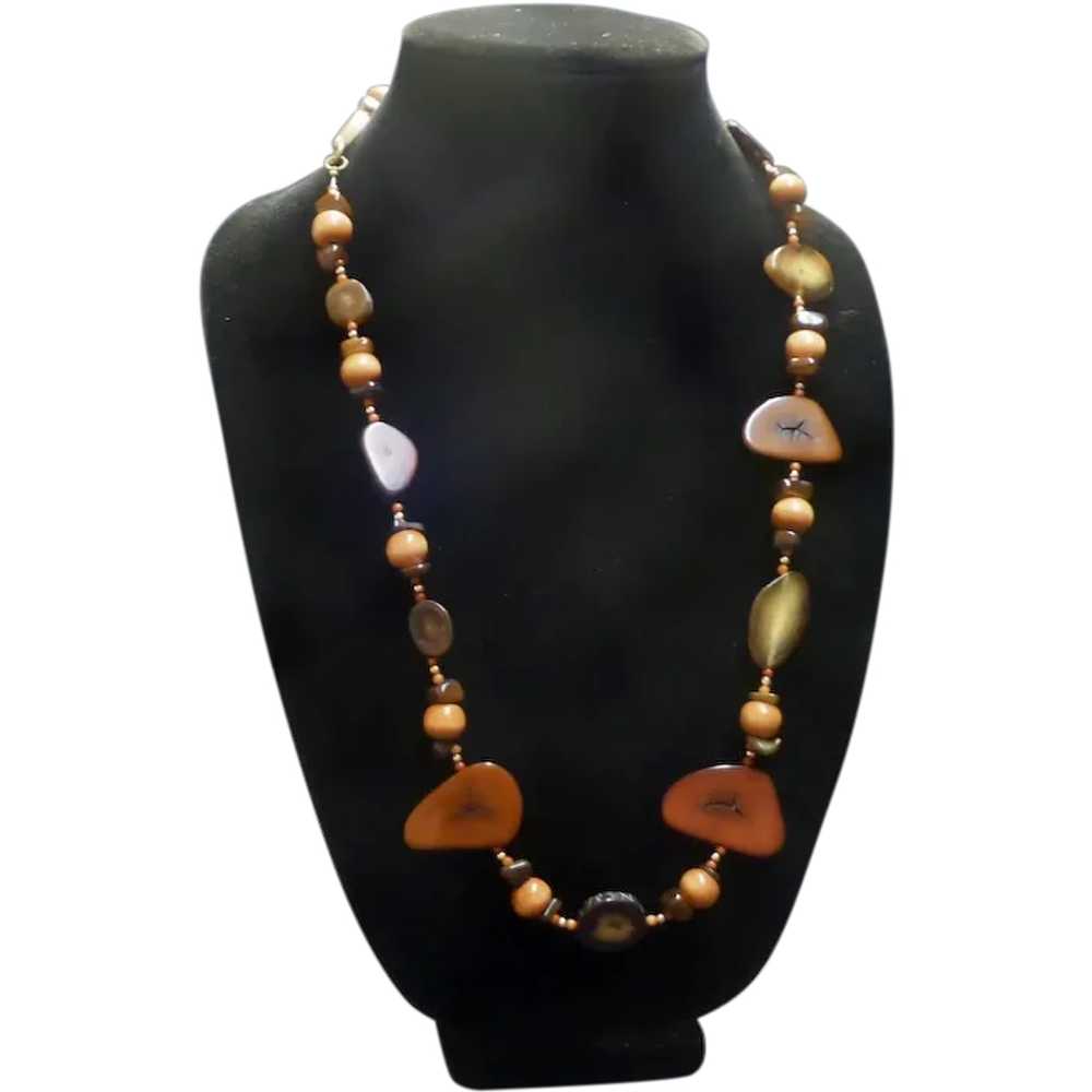 Earth Tone Beaded Necklace - image 1