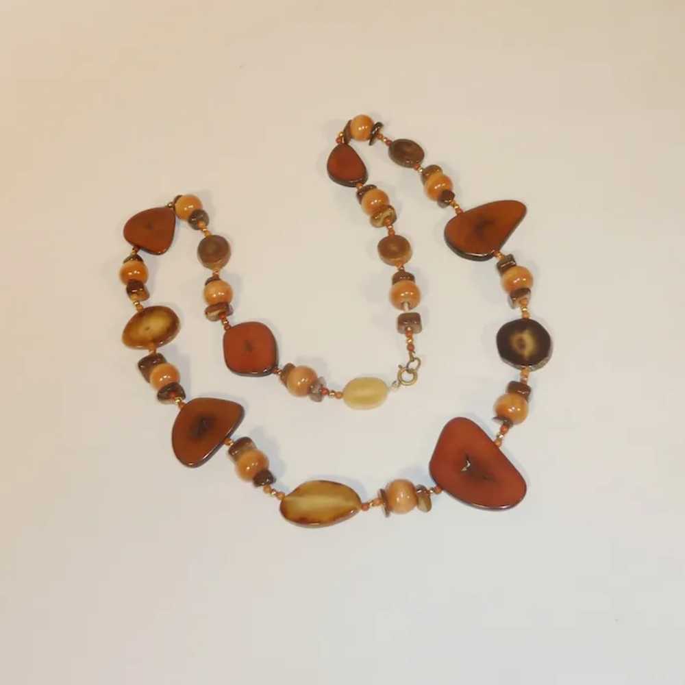 Earth Tone Beaded Necklace - image 2