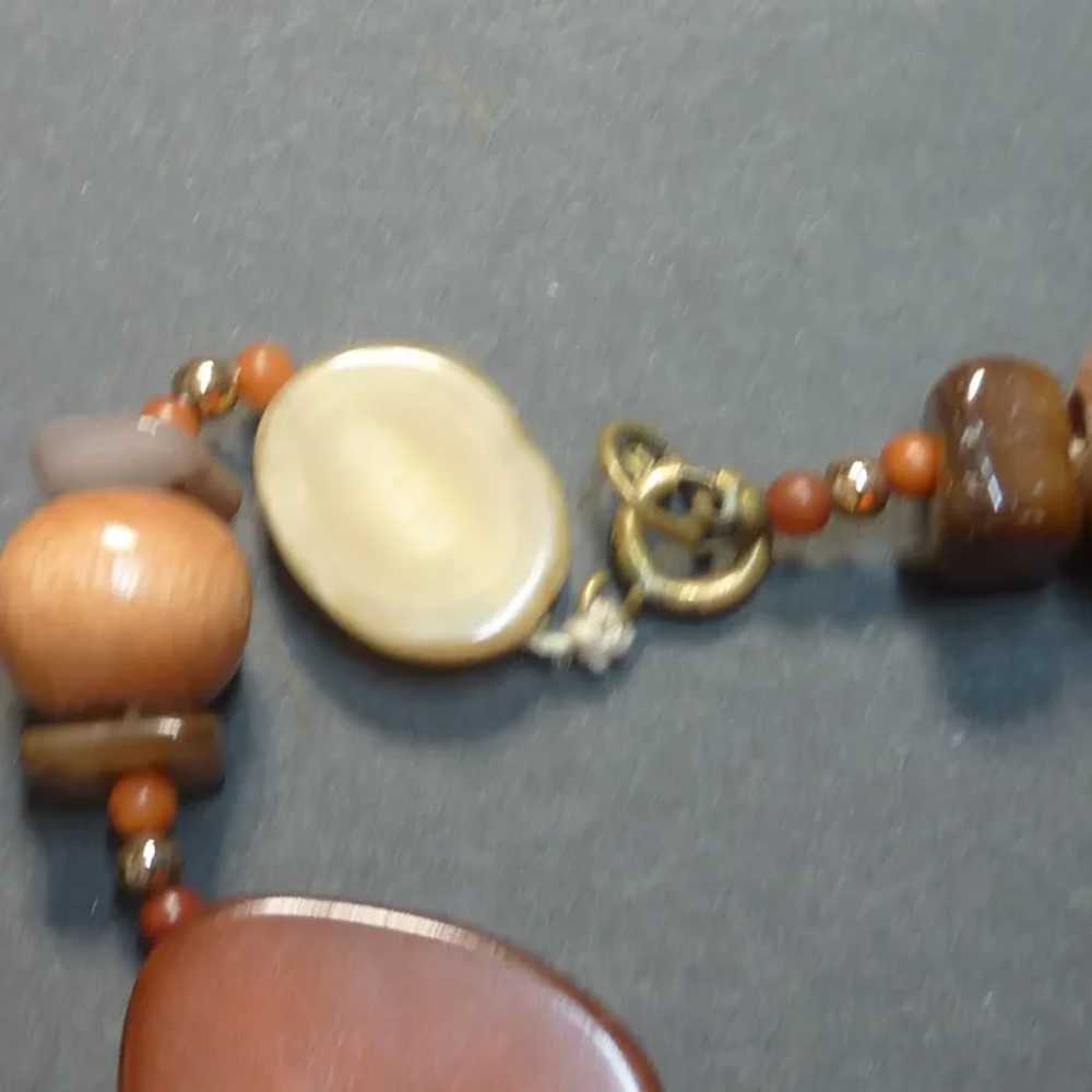 Earth Tone Beaded Necklace - image 3