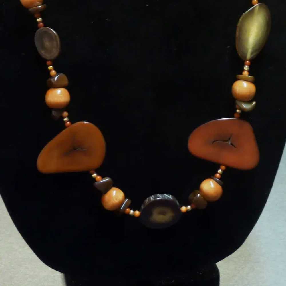 Earth Tone Beaded Necklace - image 5